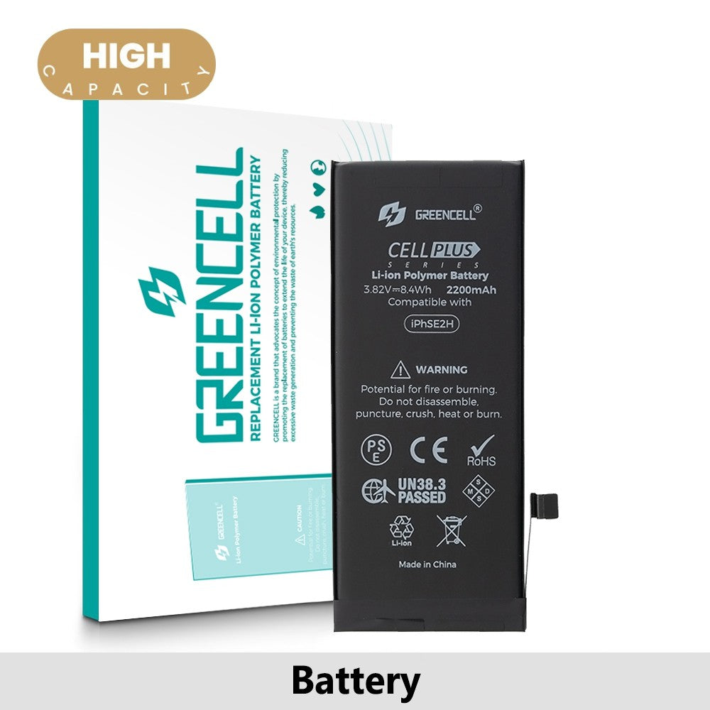 Greencell (High Capacity 2200mAh) iPhone SE (2020) Replacement Battery with Adhesive Strips (Original Chip Best Quality In The Market) Greencell (High Capacity 2200mAh) iPhone SE (2020) Replacement Battery with Adhesive Strips (Original Chip Best Quality In The Market)